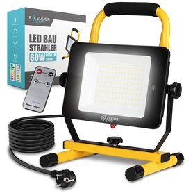 ExcelsiorLight - Premium Projecteur de chantier LED [60 W] - Lampe de travail étanche IP65 [6000LM/5000K] - Lampe de chantier à