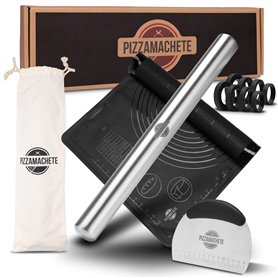 PIZZAMACHETE Rouleau à pâtisserie en acier inoxydable 35 cm