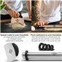 PIZZAMACHETE Rouleau à pâtisserie en acier inoxydable 35 cm, tapis en silicone antidérapant et anti-adhésif 60 x 40 cm, spatule 