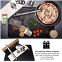 PIZZAMACHETE Rouleau à pâtisserie en acier inoxydable 35 cm, tapis en silicone antidérapant et anti-adhésif 60 x 40 cm, spatule 