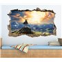 ADGUH Stickers muraux Zelda 3d trou brisé sticker mural sticker mural jeu vidéo Décoration murale de chambre d'enfant 60 * 90cm