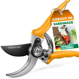 GRÜNTEK Sécateur Jardin lame franche 55mm. Cisaille 215mm Fleurs Vignes Plantes de Jardin