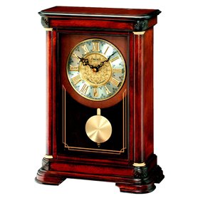 Horloge de cheminée en bois à quartz à batterie de Seiko avec carillon de Westminster ou de Whittington et contrôle du volume Qx