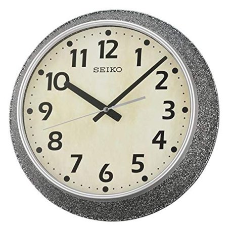 Seiko QXA770J Horloge murale ronde à quartz avec chiffres arabes Diamètre 33 cm