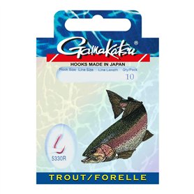 Gamakatsu Hameçons attachés BKS-5330R pour truite Taille 12
