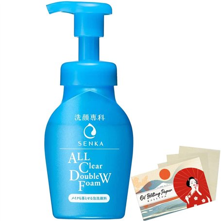 Senka All Clear Double Facial Foam W - 150ml Blotting Paper Set