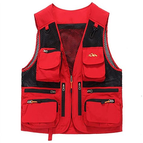 MekUk Homme Gilet de Pêche Veste [Modèles amovibles] gilet d'été multi-poches de pêche hommes minces photographes en plein air é