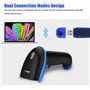ININOSNP Scanners Portables Lecteur de Scanner de Codes-Barres, Lecteur de Scanner de Codes-Barres Bluetooth sans Fil for systèm
