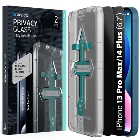 Deppa |2 pièces| Verre Trempé Anti Espion IPhone 14 Plus/13 Pro Max (6