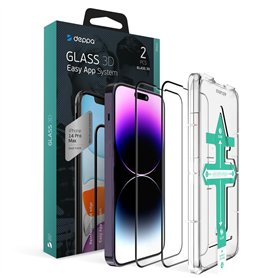 Deppa [2 pièces Verre Trempé pour Iphone 14 Pro Max (6.7') [Couverture Complète] Avec Kit d’Installation Facile - Film de Vitre