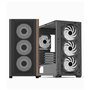 AeroCool D301A Boîtier Tour Moyenne pour PC de Jeu, Flux d'air optimisé, Panneau Avant en Maille en Bois, Design Fin, avec 4 Ven