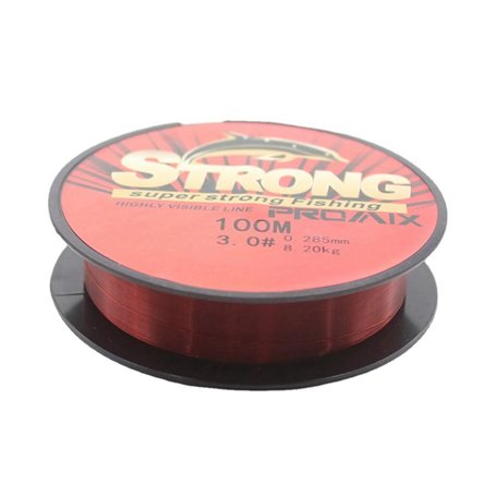 Remingtape Fil de pêche en nylon transparent - 100 m - Rouge - Numéro 0
