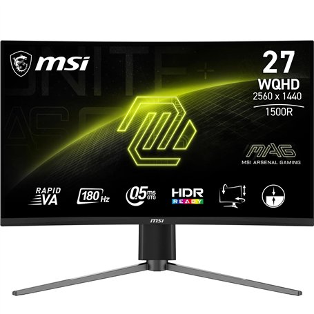 MSI MAG 27CQ6PF Écran Gaming incurvé FHD de 27" - Dalle Rapid VA 2560 x 1440 1500R