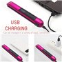 La Charge Usb De Fer Pince À Friser De Redresseur De Cheveux Led Le Fer De Vague Imperméable, Rouge
