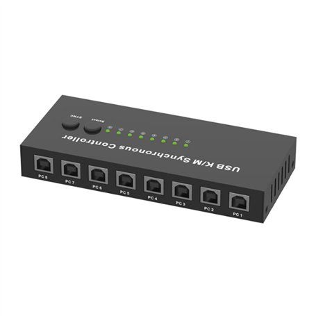 Contrôleur synchrone USB K/M Commutateur KVM 8 ports Plusieurs ordinateurs partagent 1 souris et clavier