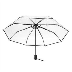 Jikoiuty Parapluie transparent automatique pour femmes et - Parapluie pliable coupe-vent - Parapluie transparent + bordure noire