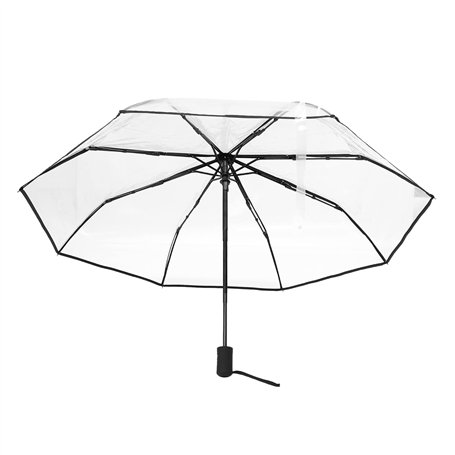 Jikoiuty Parapluie transparent automatique pour femmes et - Parapluie pliable coupe-vent - Parapluie transparent + bordure noire