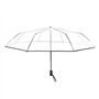 Jikoiuty Parapluie transparent automatique pour femmes et - Parapluie pliable coupe-vent - Parapluie transparent + bordure noire