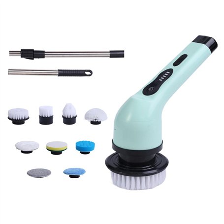 Rtauhife Brosse de Nettoyage Électrique Power Scrubber avec Kit de 9 Têtes de Brosse Remplaçables pour le Sol de la Salle de
