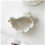 LOLPALONE 1 Pièce Bougeoir en Céramique en Forme de Coquille, Soucoupe à en Forme de Coquille, Plateau à en Céramique Blanche à 