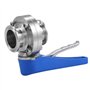 iToQ 4X 1-1/2 Pouce 38mm SS304 Vanne Papillon Tri Pince de 1,5 Pouce Sanitaire en Acier Inoxydable Déclencheur À Presser pour Pr