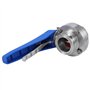 iToQ 4X 1-1/2 Pouce 38mm SS304 Vanne Papillon Tri Pince de 1,5 Pouce Sanitaire en Acier Inoxydable Déclencheur À Presser pour Pr