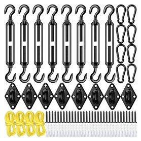 JOFUUM 92 Pièces Kit de Matériel de Voile D'Ombrage Kit de Matériel D'Ombrage Antirouille pour Installation de Voile D'Ombrage T