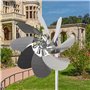 Lumlflc Moulin à vent extérieur en métal rotatif à 360 degrés robuste en métal pour jardin