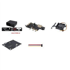 JUJNE Kit NASPi + boîtier en métal + carte d'extension X823 + carte X-C1 pièces de rechange PWM pour serveur de stockage Raspber