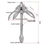 yasoe Ancre de Motomarine Pliante en Acier de 0,7 Kg, Kayak, Canoë, Radeau à Grappin, Ancre de Bateau de Pêche, Accessoires de B