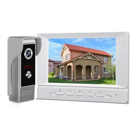 Louttary Système Interphone Vidéo Visiophone Système de Visiophone Kits de Système de Visiophone 7 Pouces Support Déverrouillage