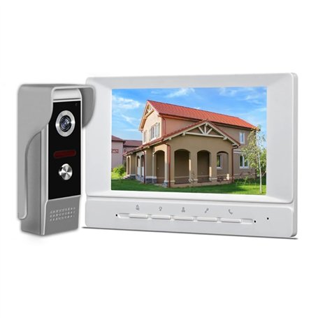 Louttary Système Interphone Vidéo Visiophone Système de Visiophone Kits de Système de Visiophone 7 Pouces Support Déverrouillage