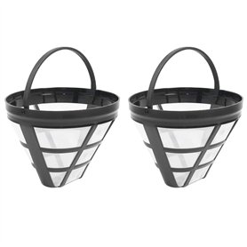 Melitt Lot de 2 filtres réutilisables n°4 pour cafetière - Compatible avec la plupart des machines à café de 8 à 12 tasses