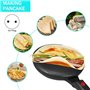 Puleuroy Revêtement Antiadhésif Crêpière Électrique 600W Crêpière Électrique Portative à Main pour Crêpes Plaque Chauffante Élec
