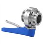 Carlgelrag 4X 1-1/2 Pouce 38mm SS304 Vanne Papillon Tri Pince de 1,5 Pouce Sanitaire en Acier Inoxydable Déclencheur À Presser p