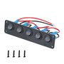 Xbsduih Interrupteur de Type Bateau Cat'S Eye Combiné 5 Bits avec Interrupteur à Bascule Modifié par Panneau avec LumièRe Bleu C
