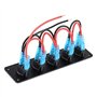 Xbsduih Interrupteur de Type Bateau Cat'S Eye Combiné 5 Bits avec Interrupteur à Bascule Modifié par Panneau avec LumièRe Bleu C