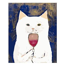 Lodokdre Numéros de peinture pour adultes - Applaudisseur - Chat - DIY - Peinture - Chiffres - Kits - Toile de
