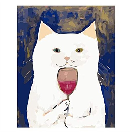 Lodokdre Numéros de peinture pour adultes - Applaudisseur - Chat - DIY - Peinture - Chiffres - Kits - Toile de