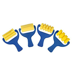 Daweglop Ensemble de 4 Pcs éPonge Peinture Rouleau Brosse Bricolage Enfants Pinceaux de Peinture Enfant Art Artisanat Peinture O
