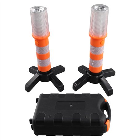 Cpolebev Avertissement Stroboscopique de SéCurité de Balise RoutièRe de Clignotant de Route d'urgence de 2 PièCes