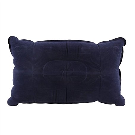 GUKOM Oreiller Gonflable portatif Bleu pour Le Voyage 34 x 23cm Oreiller de Flocage a Double- Pliable portatif Gonflable pour Le