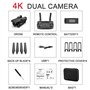 RIYAN Drones Professionnels E88 WiFi FPV Quadrirotor avec Grand Angle 4K HD Double Caméra Pliable Altitude Maintenue TéLéCommand