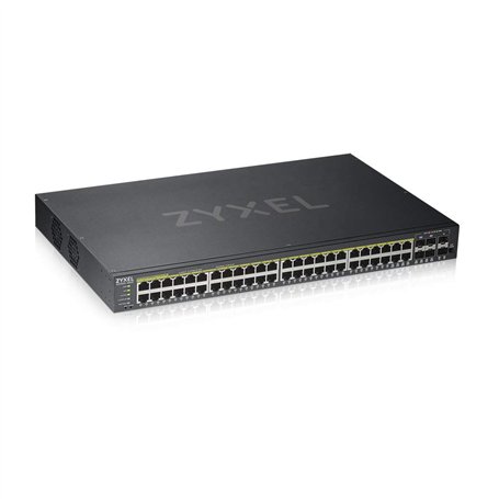 ZyXEL Switch Gigabit Ethernet Smart-Managed PoE+ 48 Ports avec Un Budget de 375 W