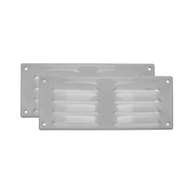 Vent Systems 260 x 105 mm - Blanc - Lot de 2 grilles d'aération avec grille d'insectes - Applications CVC - Chauffage