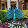 Klusj Belle Statue de Paon Décorative en Métal pour Extérieur - Sculpture 3D pour Jardin, Patio, Pelouse et Cour