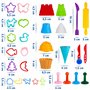 Genio Kids Accessoires pour Sable Magique et Pâte à Modeler Outils Modelage 30 Pièces Activité pour Enfant Moules pour Les Jeux 