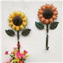 VICASKY 2 Pièces Crochet Fleur De Soleil Étagère De Rangement Support Mural Muraux en Fer Fleur en Métal Art Mural Patères Mural