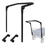 Kochenty Poignée de poussée de chariot pliable pliable léger et extensible accessoire de poignée de chariot équipement de chario
