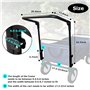 BEEOFICEPENG Chariot pliable, poignée de poussée, chariot léger, extensible, chariot, accessoires, équipement de chariot